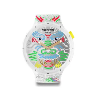 【SWATCH】BIG BOLD系列 手錶 DRAGON IN CLOUD 龍年錶 白龍高昇 男錶 女錶 手錶 瑞士錶 錶(47mm)