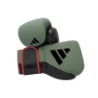 【adidas 愛迪達】Combat 50 綠黑拳擊手套+新款3.5手綁帶超值組(拳擊 泰拳 格鬥 搏擊 拳套 健身 有氧)