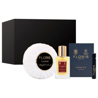 【FLORIS】御藏系列3件禮盒組 - Leather Oud 皮革烏木 香水14ml+針管香水2ml+沐浴皂100g(專櫃公司貨)