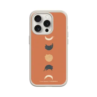 【RHINOSHIELD 犀牛盾】iPhone 12 mini/Pro/Max SolidSuit背蓋手機殼/貓咪月象-橘(I Love Doodle)