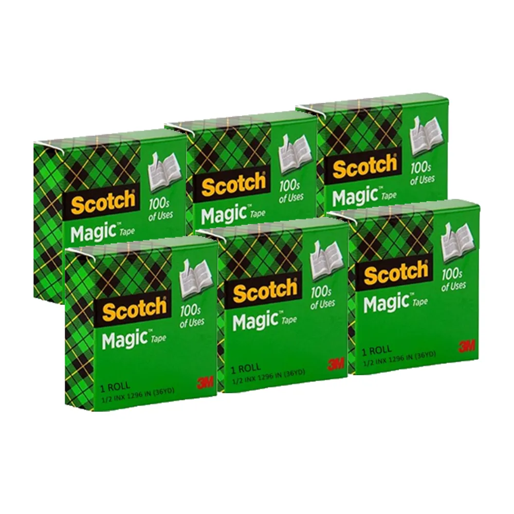 【3M】Scotch 隱形膠帶 （810 1/2  36yd）6入(隱形膠帶)