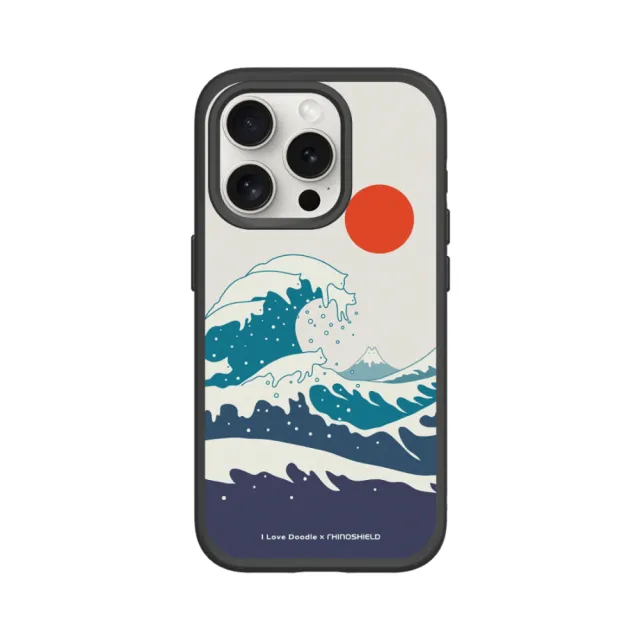 【RHINOSHIELD 犀牛盾】iPhone 12 mini/Pro/Max SolidSuit背蓋手機殼/貓咪海浪(I Love Doodle)