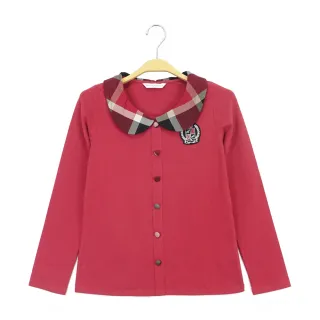 【Kinloch Anderson】格紋小圓領棉質長袖上衣 金安德森女裝(KA0673005 磚紅)