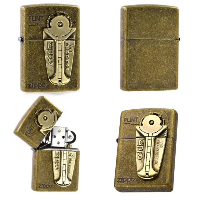 【Zippo】打火石盒-仿古銅-防風打火機(美國防風打火機)