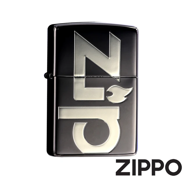 【Zippo】經典標誌-黑冰銀防風打火機(美國防風打火機)