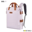 【Rosse Bags】經典15.6吋大容量筆電牛津布後背包(現+預  棕色／黑色／紫色)