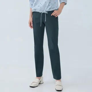 【ILEY 伊蕾】都會俐落內磨毛直筒褲(深藍色；M-2L；1234016522)