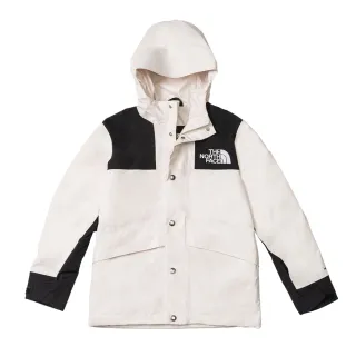 【The North Face 官方旗艦】北面兒童白色DryVent防水透氣保暖連帽衝鋒衣｜899AQLI(外套)