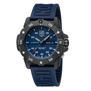 【LUMINOX 雷明時】Master Carbon SEA 碳纖維超級海豹自動機械錶 瑞士錶(藍色 45mm / 3863)
