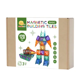 【ScienceBaby】120片 鑽面磁力片 紙盒版 益智磁力積木片(益智教具 磁力片積木  MNTL Connetix相容)