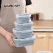 【HONDONI】廚房拾光 矽膠摺疊保鮮盒四件組+雙口保冷保溫袋