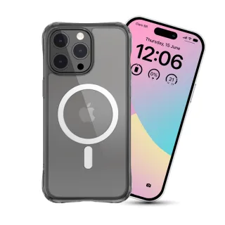 【MAGEASY】for iPhone15 Pro ALOS永不發黃軍規防摔透明手機殼(磁吸款)