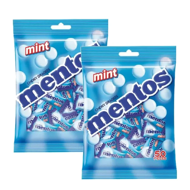 【mentos 曼陀珠】白薄荷口味50顆 x2袋