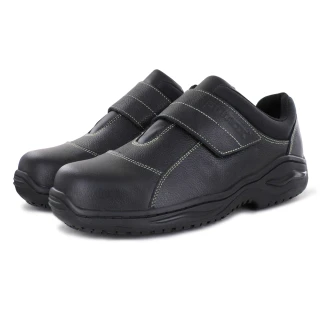 【PAMAX 帕瑪斯】黏貼式鋼頭鞋、高抓地力工作安全鞋(PA02401FEH黑 /男女/有大尺寸)