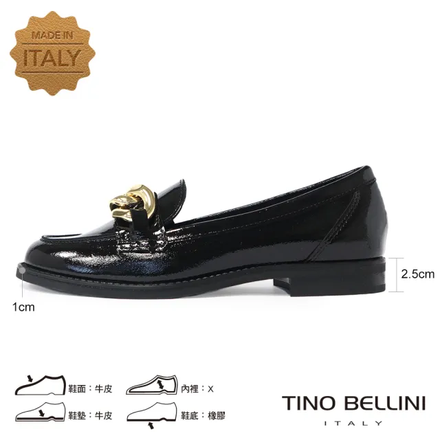 【TINO BELLINI 貝里尼】義大利進口三環扣樂福鞋FYLT024C-1(黑色)