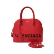 【Balenciaga 巴黎世家】518873 經典Ville 印字ALMA系列手提斜背兩用貝殼包(紅色)