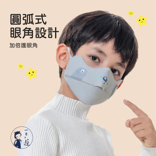 【NicoFun 愛定做】兒童防風保暖 萌趣浣熊卡通 布口罩 立體3D 透氣 護眼角 防護口罩(可水洗 可調式耳扣)