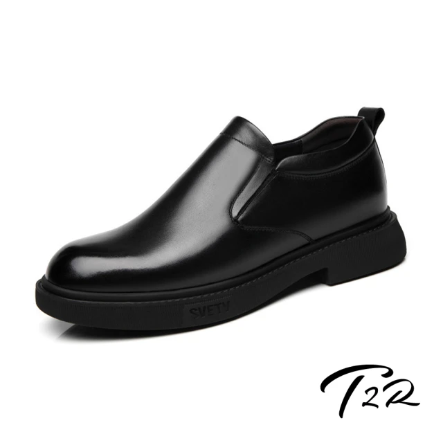 T2R 正韓空運-真皮商務內增高皮鞋-增高約6公分-黑(6800-0005)