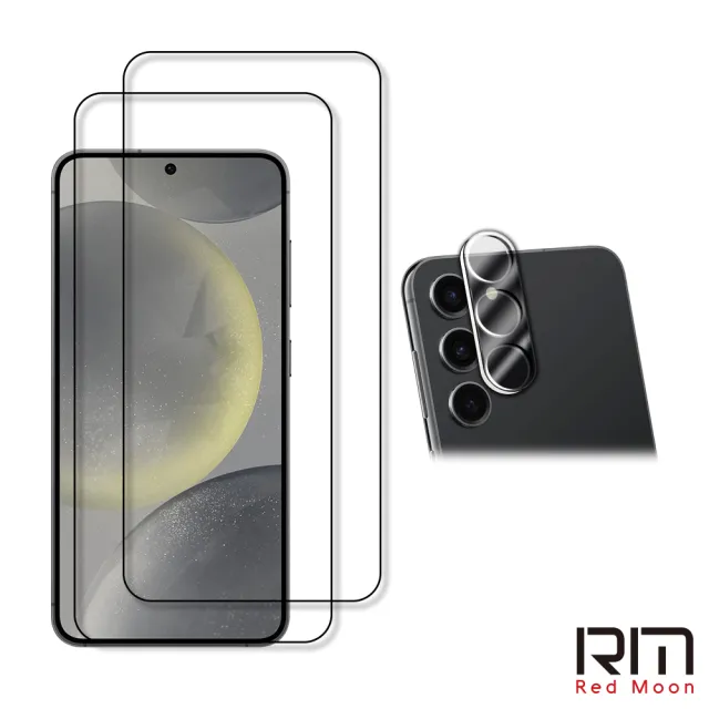 【RedMoon】三星 S24+ 手機保護貼3件組 9H玻璃保貼2入+3D全包鏡頭貼