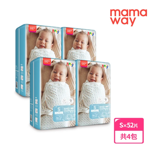 mamaway 媽媽餵 紙尿褲/黏貼式 Mx52片(4包)品