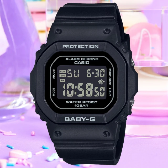 CASIO 卡西歐CASIO 卡西歐 BABY-G 簡約纖薄方形電子腕錶(BGD-565U-1)