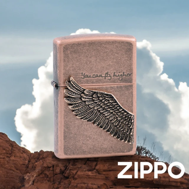 【Zippo】飛越之翼-古銅灰防風打火機(美國防風打火機)