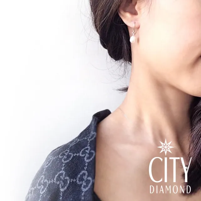 【City Diamond 引雅】天然垂吊珍珠耳環(經典百搭)