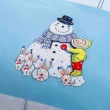 【KIDULT 繪見幾米】擁抱雪人 經典格紋 刺繡 兩用被床包組(雙人加大床組)