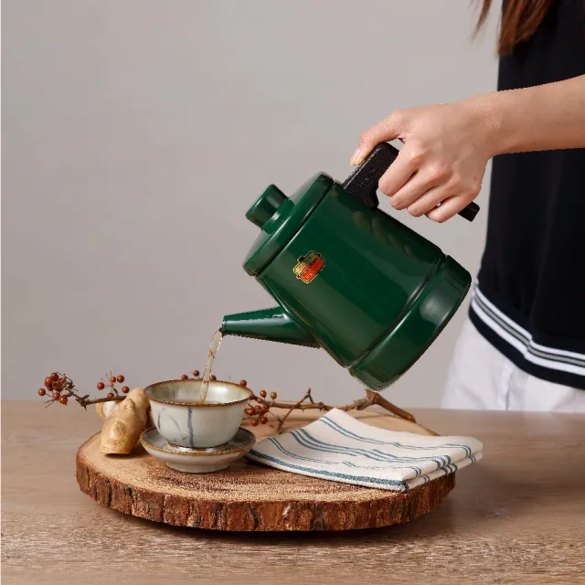 【FUJIHORO 富士琺瑯】Solid系列-琺瑯咖啡壺1.6L+嚕嚕米琺瑯馬克杯550ml(琺瑯壺+琺瑯杯)