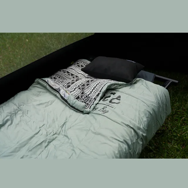 【NUIT 努特】莫蘭迪 5度石墨烯保暖睡袋 麂皮多用枕(NTS30LG單人睡袋枕頭組)