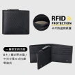 【MONDAINE 瑞士國鐵】8卡RFID拉鍊零錢包短夾-碳纖維紋黑+雙面感應3卡安全扣證件套-碳纖維紋(禮盒組)