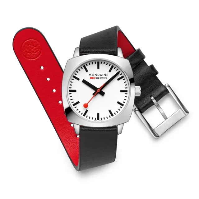 【MONDAINE 瑞士國鐵】Petite Cushion方圓瑞士錶 系列腕錶(白 / 31110LBV)