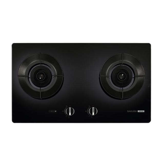 【SAKURA 櫻花】二口玻璃檯面爐黑色瓦斯爐NG1/LPG(G-2923AGN基本安裝)
