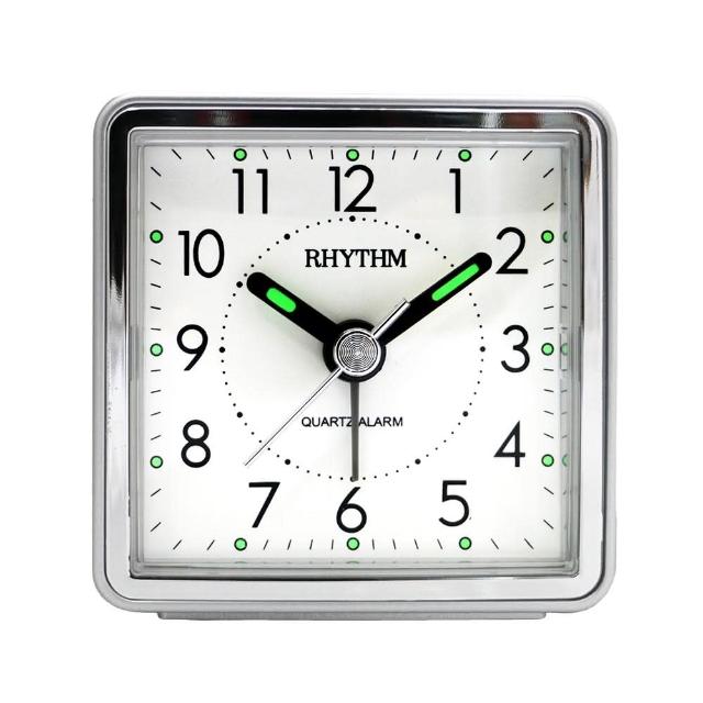 【RHYTHM 麗聲】官方直營  輕巧迷你多彩隨身小鬧鐘(質感銀)
