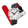 【MONDAINE 瑞士國鐵】Grand Cushion方圓瑞士錶 1+1雙錶帶禮盒組(白 / 41410LBV-SET)