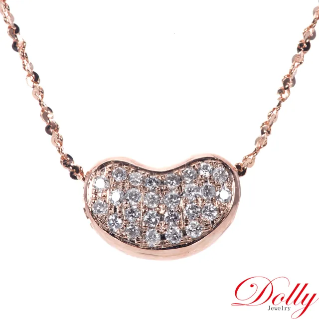 【DOLLY】0.30克拉 14K金輕珠寶玫瑰金鑽石項鍊