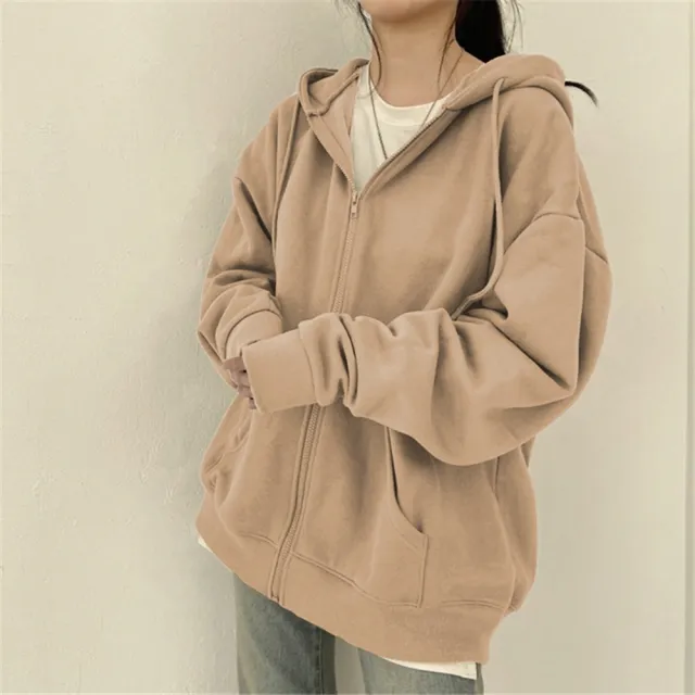 【D.studio】韓版寬鬆慵懶拉鍊連帽外套(連帽上衣上衣女裝衣服外套薄外套罩衫防曬外套長袖上衣 J32)