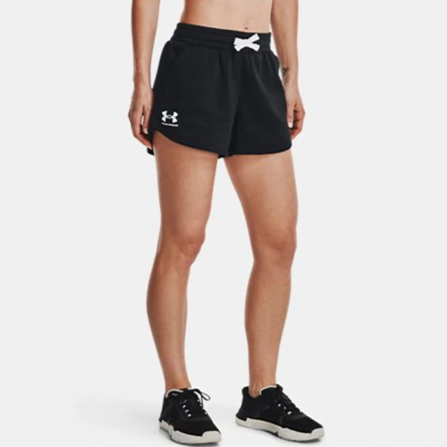 UNDER ARMOUR 短褲 女款 運動褲 黑 RIVAL FLEECE 1376257-001