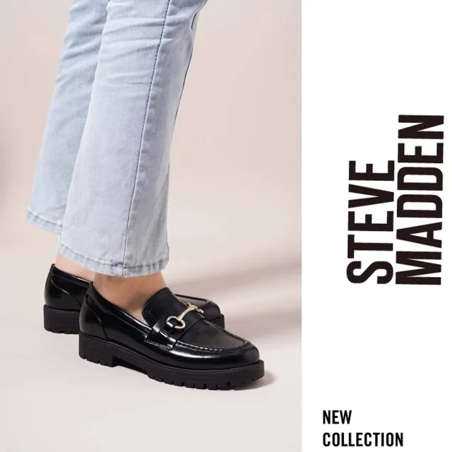 【steve madden】BADAR 皮革馬銜釦樂福鞋(黑色)