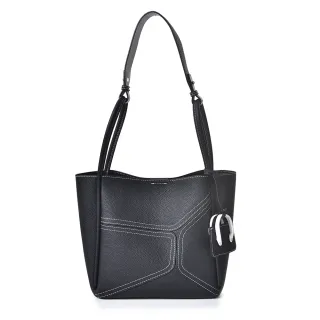 【A&L 老工匠】經典時尚幾何菜籃子進口TOGO牛皮/真皮Valerie肩背包/手提包(真皮包包 經典黑)