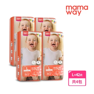 【mamaway 媽媽餵】紙尿褲/黏貼式 Lx42片(4包)