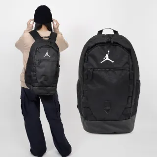 【NIKE 耐吉】後背包 Jordan 黑 白 大容量 多夾層 喬丹 筆電包 雙肩包 背包(JD2413005AD-002)