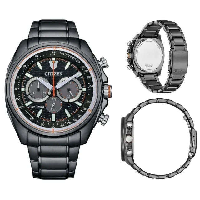 【CITIZEN 星辰】Chronograph系列 經典三眼計時腕錶 44.75mm(CA4567-82H)