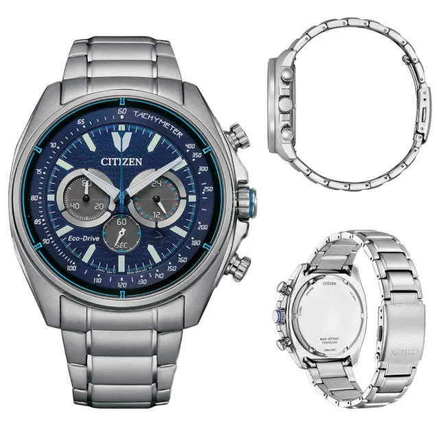 【CITIZEN 星辰】Chronograph 光動能 三眼計時手錶 石英錶-44.75mm(CA4560-81L)
