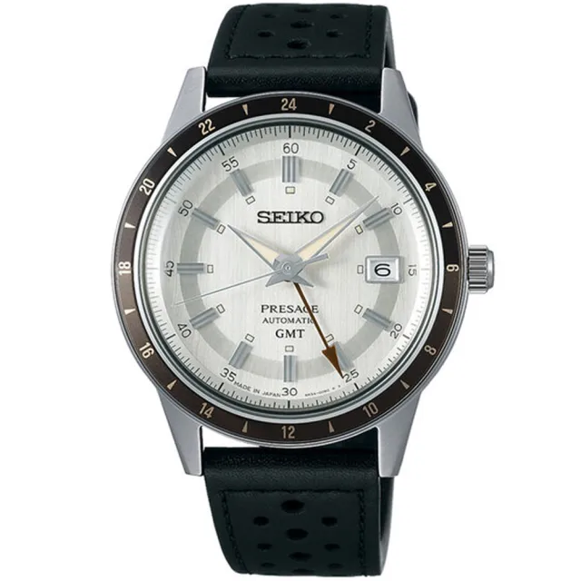 【SEIKO 精工】PRESAGE系列 GMT雙時區 復古風 機械腕錶 母親節 禮物 SK042(SSK011J1/4R34-00B0Z)