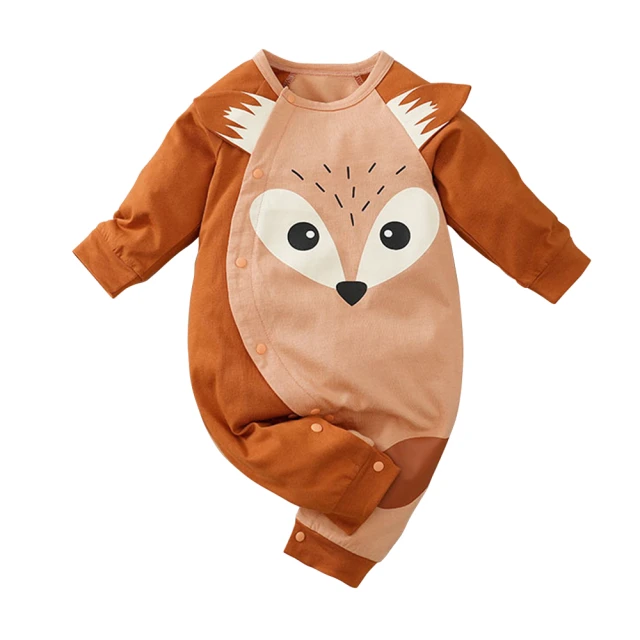 JoyNa 短袖包屁衣 短袖寶寶連身衣 長頸鹿 嬰兒服(造型
