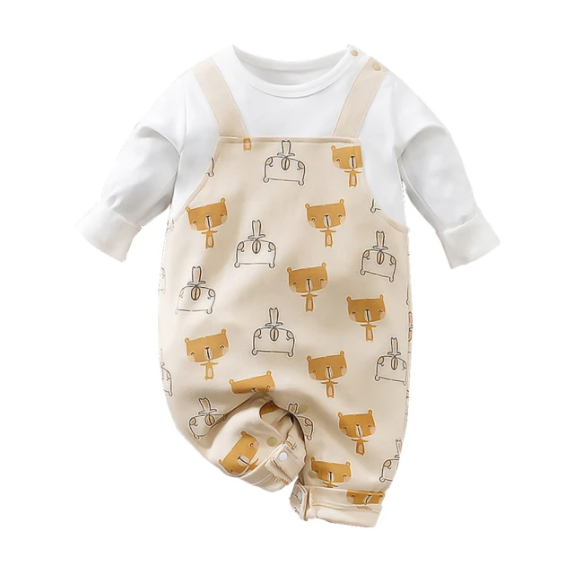 JoyNa 短袖包屁衣 短袖寶寶連身衣 長頸鹿 嬰兒服(造型