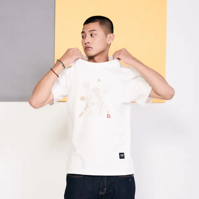 【5th STREET】中性 短袖 短t 上衣 t恤 TEE 防疫 動漫 棉質 白色(5A7002)