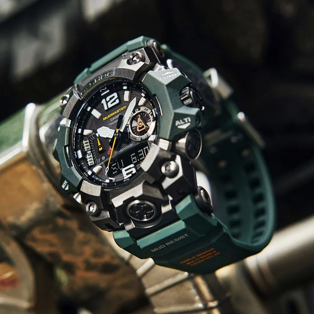 【CASIO 卡西歐】G-SHOCK MUDMASTER太陽能藍牙連線泥人錶 禮物 開學(GWG-B1000-3A/速)