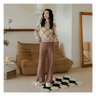 【MO-BO】V領撞色格針織上衣